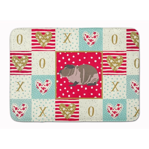 Carolines Treasures 19 x 27 in. Skinny Guinea Pig Love Machine Washable Memory Foam Mat CK5435RUG - main